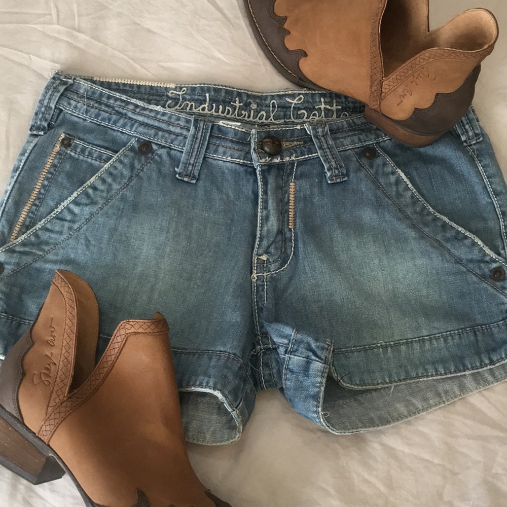 Industrial Cotton Denim Shorts